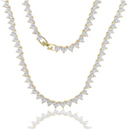 Heart Tennis Necklace - Gold