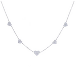 Heart Pave Necklace - Silver