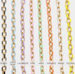 Enamel Paperclip Necklace - Mint