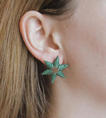 Small Star Green Earring