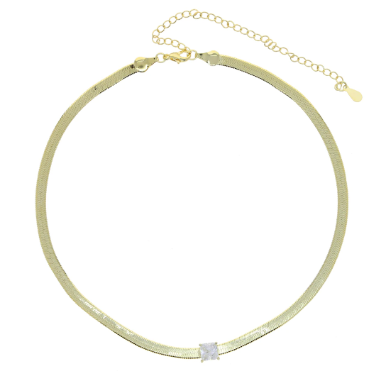 Choker Necklace - White Stone