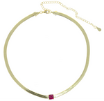 Choker Necklace - Red Stone