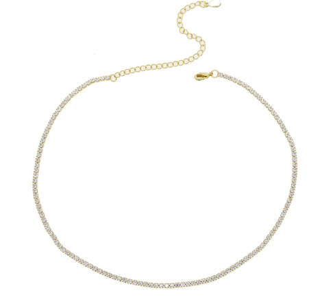 Small Tennis Necklace - Gold