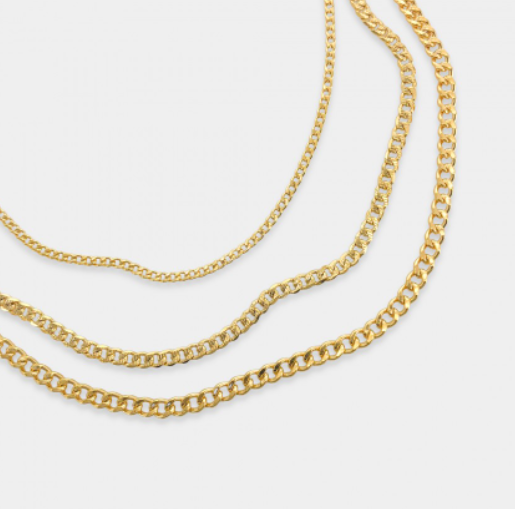 Gold Filled Triple Chain – Sharon mx