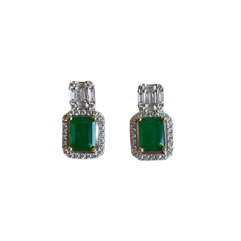 Small Emerald Earring Cz