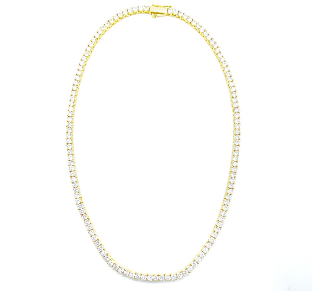 Medium Tennis Necklace - Gold