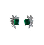 Emerald and Cz Earring